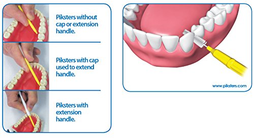 Piksters Interdental Brushes (1 Pack of 10 Brushes, Size 0 (Grey)