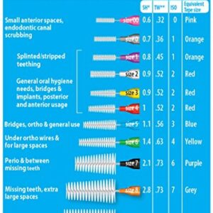 Piksters Interdental Brushes (1 Pack of 10 Brushes, Size 0 (Grey)
