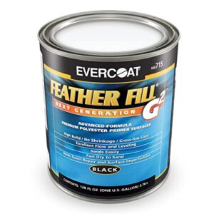 evercoat feather fill g2 premium polyester primer surfacer for fiberglass, smc & more – 128 fl oz – black