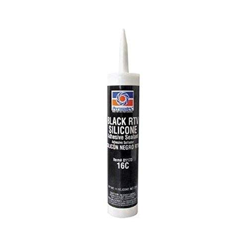 Permatex 81173-12PK Black Silicone Adhesive Sealant, 12.9 oz. (Pack of 12)