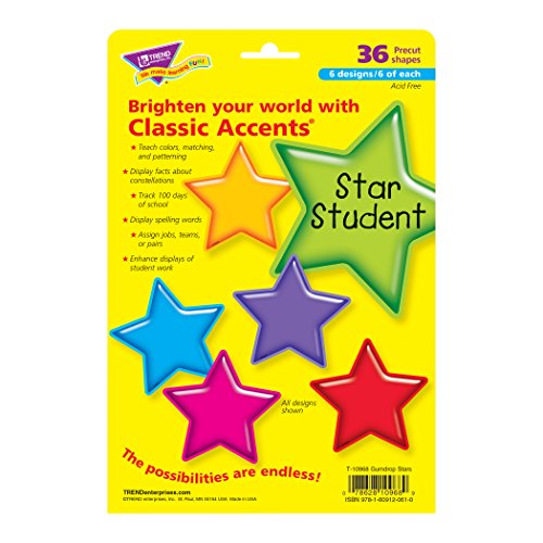 TREND enterprises, Inc. Gumdrop Stars Classic Accents Variety Pack, 36 ct