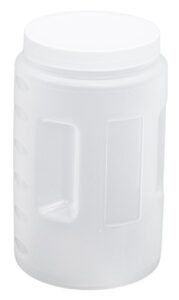 united solutions clear two quart plastic food canister with white lid- 2qt plastic food storage container in clear and white lid