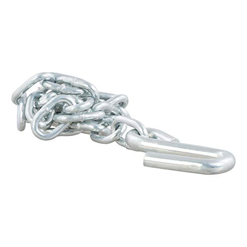 CURT 80020 27-Inch Trailer Safety Chain with 3/8-In S Hook, 2,000 lbs Break Strength