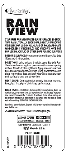 STAR BRITE Rain View Water Repellent for Glass Windshields - 8 OZ (088708)