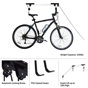 RAD Sportz Bicycle Hoist 2-Pack Quality Garage Storage Bike Lift with 100 lb Capacity Even Works as Ladder Lift Premium Quality