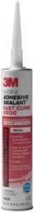 3m marine adhesive sealant fast cure 5200 (06520) permanent bonding and sealing for boats and rvs above and below the waterline waterproof repair, white, 10 fl oz cartridge