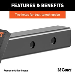 CURT 45240 Dual Length Trailer Hitch Ball Mount, 9-1/4-Inch or 12-1/4-Inch Length, Fits 2-Inch Receiver, 7,500 lbs, 1-Inch Hole, 6-Inch Drop