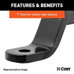 CURT 45220 Dual Length Trailer Hitch Ball Mount, 7-1/2-Inch or 10-1/2-Inch Length, Fits 2-Inch Receiver, 7,500 lbs, 1-Inch Hole, 2-In Drop, 3/4-Inch Rise