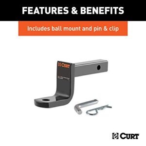 CURT 120763 Class 2 Trailer Hitch with Ball Mount, 1-1/4-Inch Receiver, Compatible with Select Ford Transit Connect