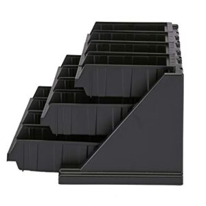 Cambro 12RS12110 Black Versa Self Serve Condiment Bin Stand Set with 3-Tier Stand and 12" Condiment Bins Case of 1