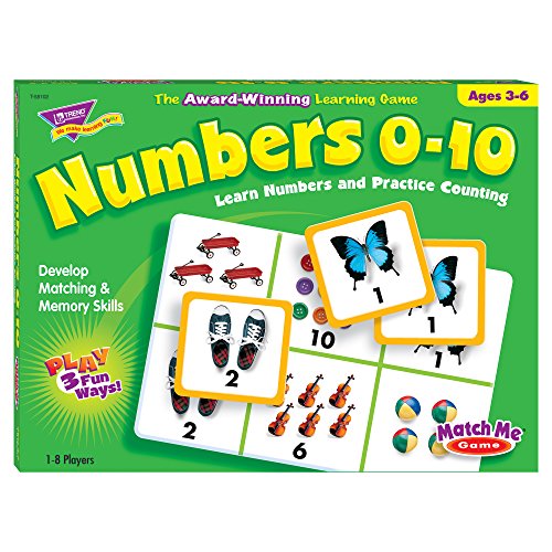 TREND ENTERPRISES: Match Me Game–Numbers 0-10, Learn Numbers and Practice Counting with Photos, Develop Matching and Memory Skills, Play 3 Fun Ways, Ages 3 and Up