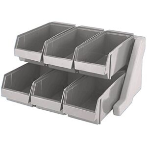 cambro 6rs6480 – organizer rack, 6-bins, speckled gray