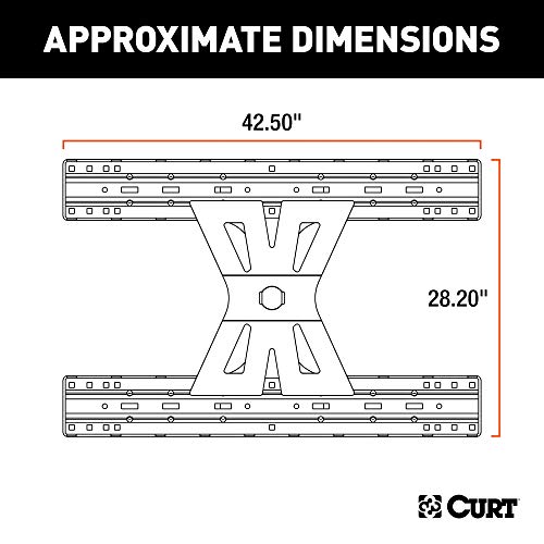 CURT 16310 X5 Gooseneck to 5th Wheel Adapter for B&W Hitches, Industry-Standard Base Rails, 20,000 lbs