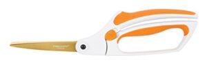 fiskars fabric, easy action 8 inch titanium scissors, orange/white