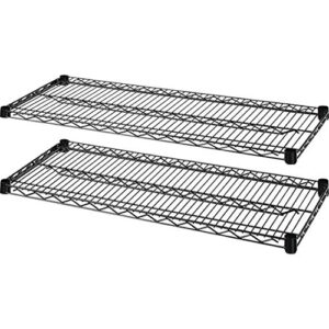 lorell industrial wire shelving shelf, 1.6″ x 48″ x 24″, black