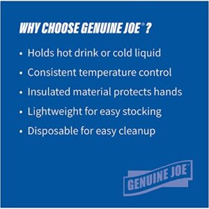 Genuine Joe-GJO58552 Hot/Cold Foam Cups, White, 12-Ounce, 1 Count (Pack of 1)