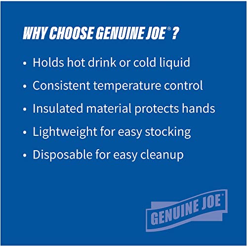 Genuine Joe-GJO58552 Hot/Cold Foam Cups, White, 12-Ounce, 1 Count (Pack of 1)