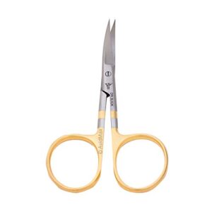 dr. slick all purpose scissor, 4″, gold loops, curved