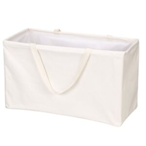 household essentials 2213 krush canvas utility tote | reusable grocery shopping laundry carry bag | beige, white, natural