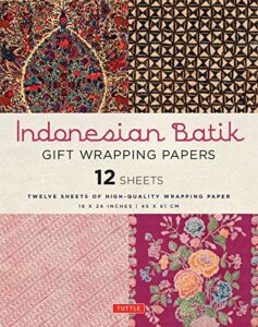 indonesian batik gift wrapping papers – 12 sheets: 18 x 24 inch (45 x 61 cm) wrapping paper