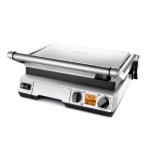 breville bgr820xl smart grill, electric countertop grill, brushed stainless steel., 14″ x 14″ x 5 3/4″