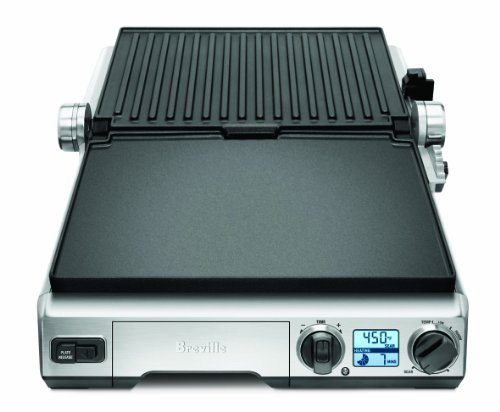 Breville BGR820XL Smart Grill, Electric Countertop Grill, Brushed Stainless Steel., 14" x 14" x 5 3/4"