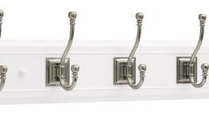Brainerd R46121Y-WSN-L Five Arch Hook 27-inch Wide Architectural Hat and Coat Rail/Rack