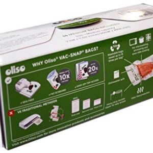 Oliso Pro VAC-SNAP Bags for Oliso Vacuum Sealers (Medium, 1 Quart, 14 Bags)