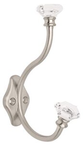 liberty 128734 acrylic facets design coat and hat hook, satin nickel and clear