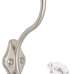 Liberty 128734 Acrylic Facets Design Coat and Hat Hook, Satin Nickel and Clear