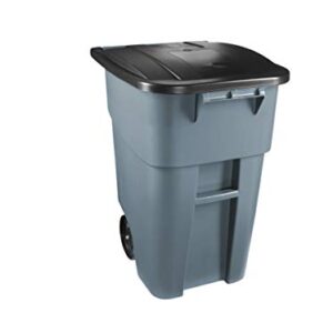 Rubbermaid Commercial Products Brute Rollout Trash/Garbage Can/Bin with Wheels, 50 GAL, for Restaurants/Hospitals/Offices/Back of House/Warehouses/Home, Gray (FG9W2700GRAY)