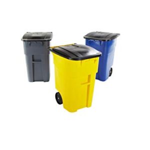 Rubbermaid Commercial Products Brute Rollout Trash/Garbage Can/Bin with Wheels, 50 GAL, for Restaurants/Hospitals/Offices/Back of House/Warehouses/Home, Gray (FG9W2700GRAY)