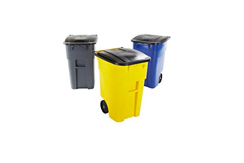 Rubbermaid Commercial Products Brute Rollout Trash/Garbage Can/Bin with Wheels, 50 GAL, for Restaurants/Hospitals/Offices/Back of House/Warehouses/Home, Gray (FG9W2700GRAY)