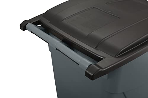 Rubbermaid Commercial Products Brute Rollout Trash/Garbage Can/Bin with Wheels, 50 GAL, for Restaurants/Hospitals/Offices/Back of House/Warehouses/Home, Gray (FG9W2700GRAY)