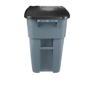 Rubbermaid Commercial Products Brute Rollout Trash/Garbage Can/Bin with Wheels, 50 GAL, for Restaurants/Hospitals/Offices/Back of House/Warehouses/Home, Gray (FG9W2700GRAY)