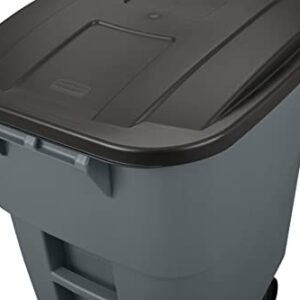 Rubbermaid Commercial Products Brute Rollout Trash/Garbage Can/Bin with Wheels, 50 GAL, for Restaurants/Hospitals/Offices/Back of House/Warehouses/Home, Gray (FG9W2700GRAY)