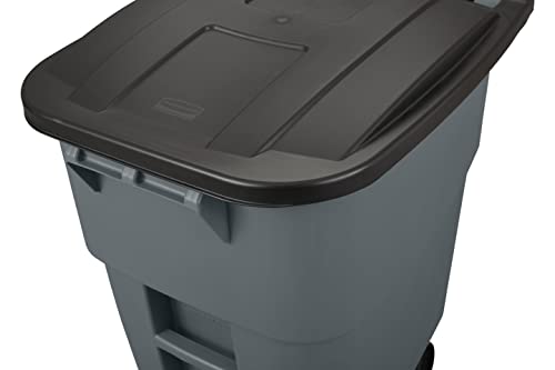 Rubbermaid Commercial Products Brute Rollout Trash/Garbage Can/Bin with Wheels, 50 GAL, for Restaurants/Hospitals/Offices/Back of House/Warehouses/Home, Gray (FG9W2700GRAY)