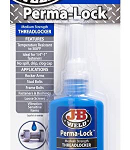 J-B Weld 24236 Perma-Lock Medium Strength Threadlocker - Blue - 36 ml