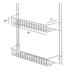 Lavish Home (White) 6-Tier Adjustable Pantry Shelves and Door Rack for Home Organization and Storage, (L) 19” x (W) 5” x (H) 56-64"