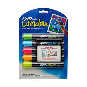 expo neon dry erase markers, bullet tip, assorted colors, 5 count