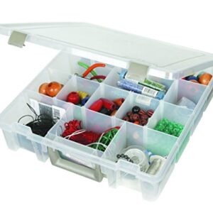 ArtBin 9007AB Super Satchel with Removable Dividers, Portable Art & Craft Organizer with Handle, [1] Plastic Storage Case, Clear