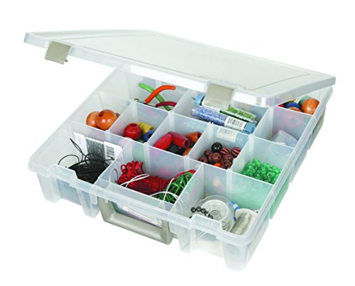 ArtBin 9007AB Super Satchel with Removable Dividers, Portable Art & Craft Organizer with Handle, [1] Plastic Storage Case, Clear