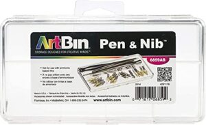 artbin 6859ab pen and nib box, art & calligraphy organizer, [1] plastic storage box, clear