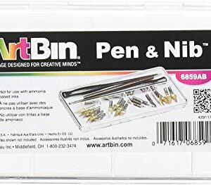 ArtBin 6859AB Pen and Nib Box, Art & Calligraphy Organizer, [1] Plastic Storage Box, Clear