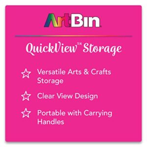 ArtBin 8014AB 14 Inch Quick View Carrying Case - 14 in. x 3.375 in. x 10.25 in., Lockable Art and Craft Supply Storage with Latches and Handles, Portable, Clear