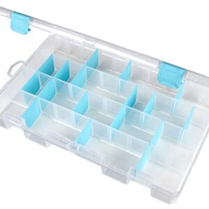 ArtBin 6857AG Large Anti-Tarnish Box with Removable Dividers, Jewelry & Craft Organizer with Anti-Tarnish Technology, [1] Plastic Storage Case, Clear with Aqua Accents