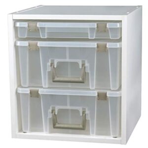 ArtBin 6855SC Super Satchel Cube - 15.5 x 16.75 x 15.625 in. Arts and Crafts Supply Storage with Pre-Drilled Holes, 6 Rail Set, Customizable, White