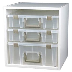 ArtBin 6855SC Super Satchel Cube - 15.5 x 16.75 x 15.625 in. Arts and Crafts Supply Storage with Pre-Drilled Holes, 6 Rail Set, Customizable, White