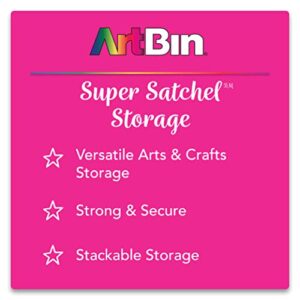 ArtBin 6855SC Super Satchel Cube - 15.5 x 16.75 x 15.625 in. Arts and Crafts Supply Storage with Pre-Drilled Holes, 6 Rail Set, Customizable, White