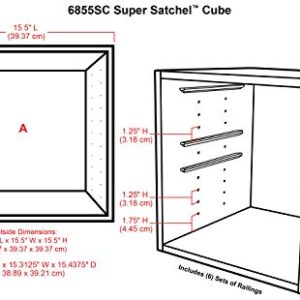 ArtBin 6855SC Super Satchel Cube - 15.5 x 16.75 x 15.625 in. Arts and Crafts Supply Storage with Pre-Drilled Holes, 6 Rail Set, Customizable, White